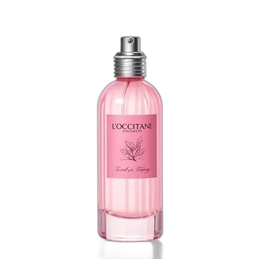 bottle, pink, perfume, silver transparent PNG cut-out