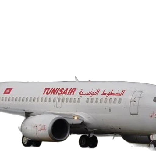 3d render, tunisair, airplane, runway transparent PNG cut-out