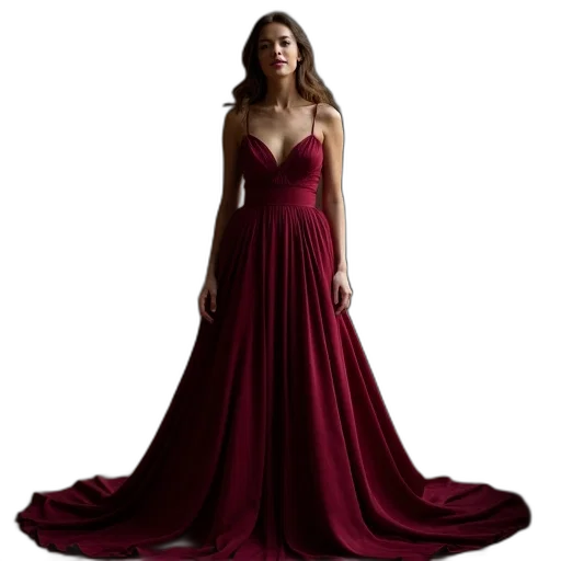 dress, photorealistic, concept art, red transparent PNG cut-out