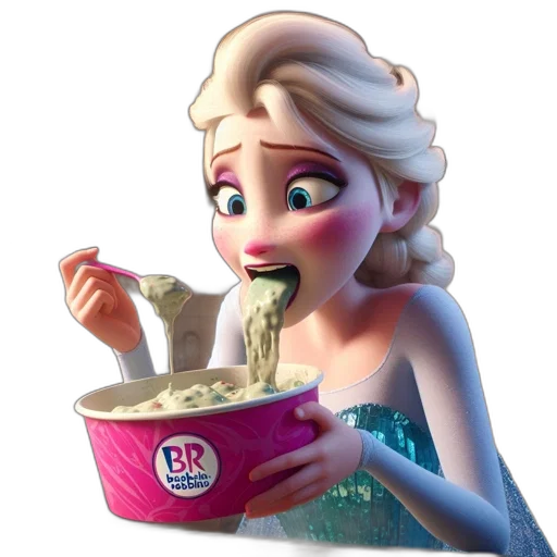food, 3d render, concept art, elsa transparent PNG cut-out