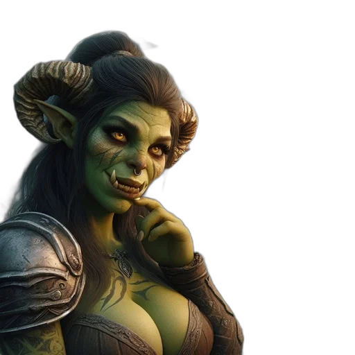 face, fantasy art, concept art, photorealistic transparent PNG cut-out