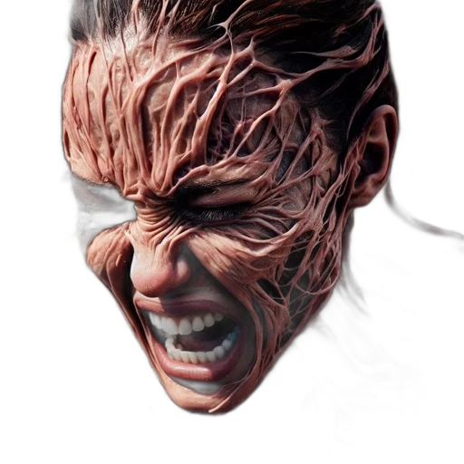 face, creature, mask, hair transparent PNG cut-out