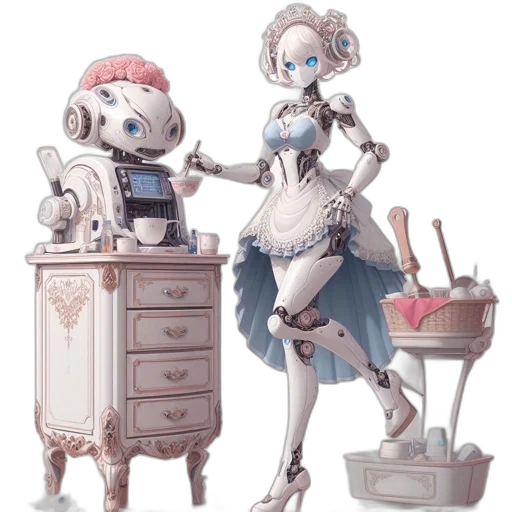 robot, furniture, concept art, 3d render transparent PNG cut-out