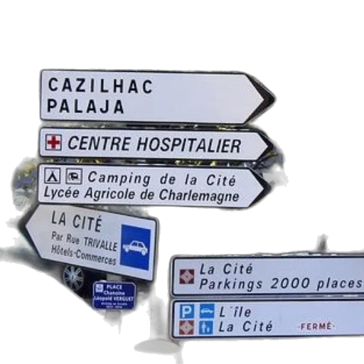 street, sign, french, pointing transparent PNG cut-out
