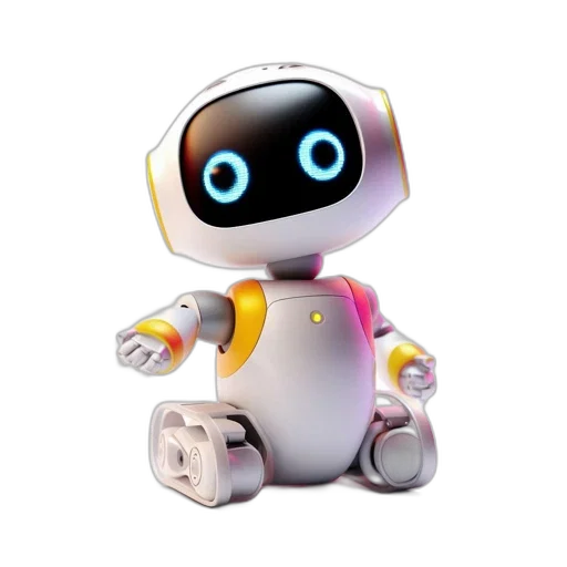 robot, 3d render, concept art, pixel art transparent PNG cut-out