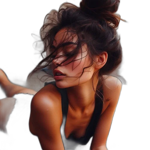 face, hair, dress, mask transparent PNG cut-out