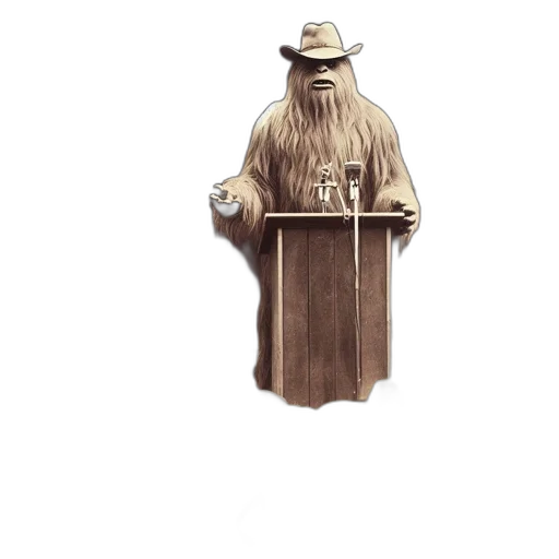 hat, staff, jacket, creature transparent PNG cut-out