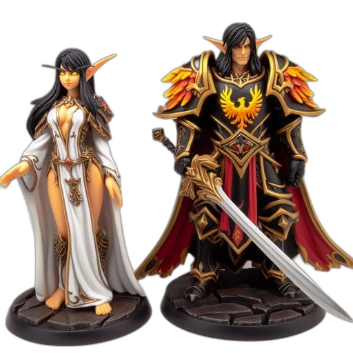 fantasy art, concept art, 3d render, two transparent PNG cut-out