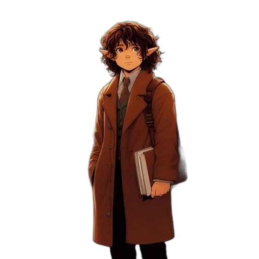 jacket, staff, concept art, cartoon transparent PNG cut-out