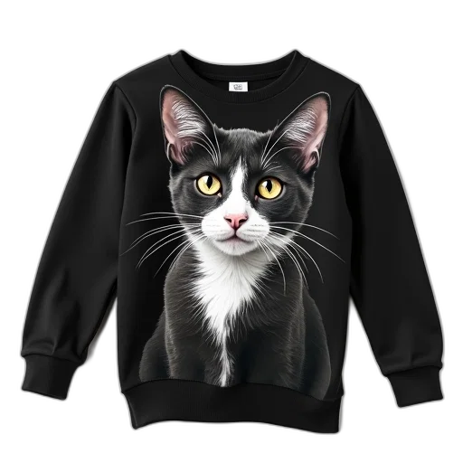black, white, cat, design transparent PNG cut-out