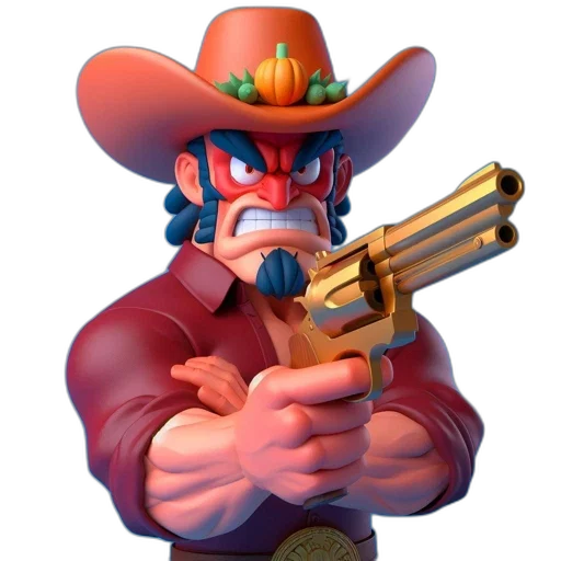 weapon, hat, staff, 3d render transparent PNG cut-out