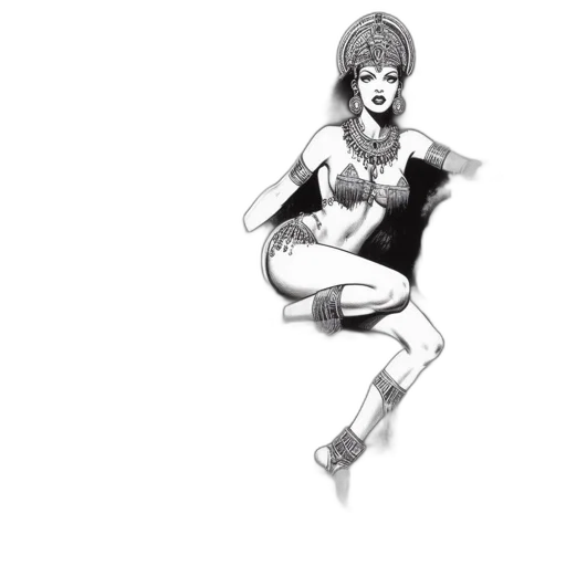 dress, comic book art, concept art, pencil sketch transparent PNG cut-out