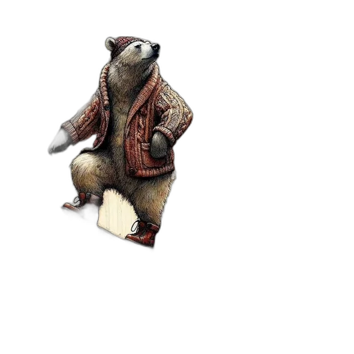 animal, jacket, staff, creature transparent PNG cut-out