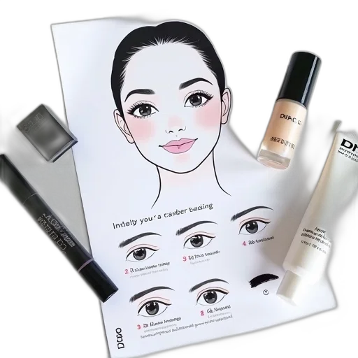 photorealistic, makeup, tutorial, featuring transparent PNG cut-out
