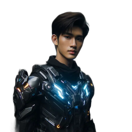 robot, jacket, concept art, cyberpunk transparent PNG cut-out