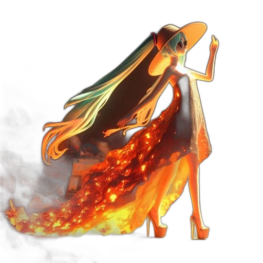 dress, dragon, staff, creature transparent PNG cut-out