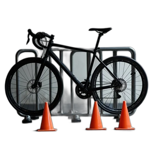 3d render, black, bicycle, parked transparent PNG cut-out
