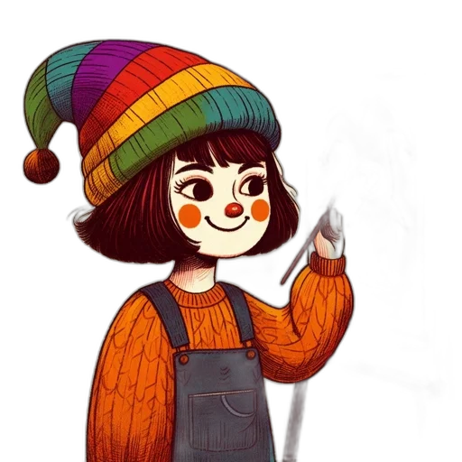 hat, mask, staff, face transparent PNG cut-out
