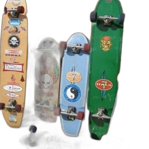 collection, skateboards, various, designs transparent PNG cut-out