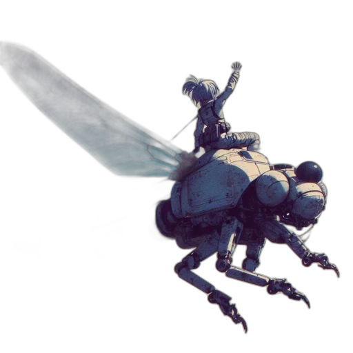 dragon, creature, robot, sword transparent PNG cut-out