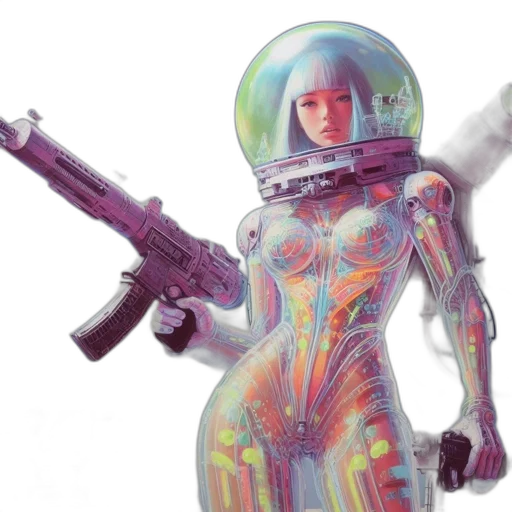 robot, weapon, dress, concept art transparent PNG cut-out