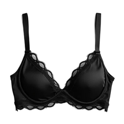 black, lace, bra, smooth transparent PNG cut-out
