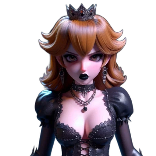 crown, dress, staff, 3d render transparent PNG cut-out