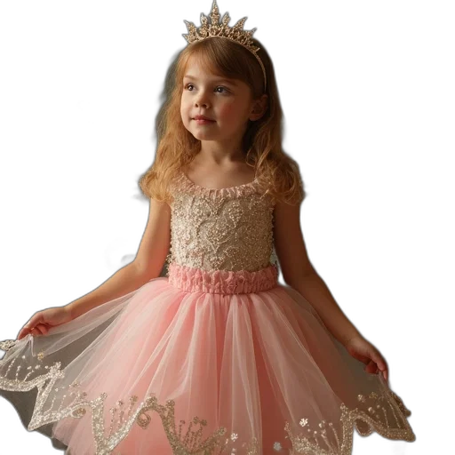 dress, crown, photorealistic, 3d render transparent PNG cut-out
