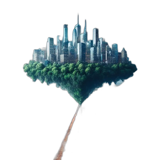tree, building, crown, concept art transparent PNG cut-out