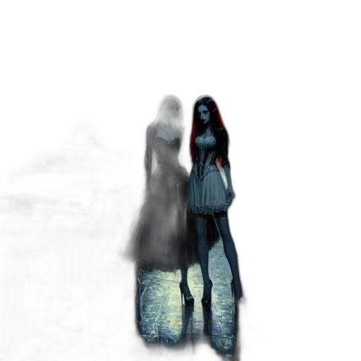 dress, creature, hair, mask transparent PNG cut-out