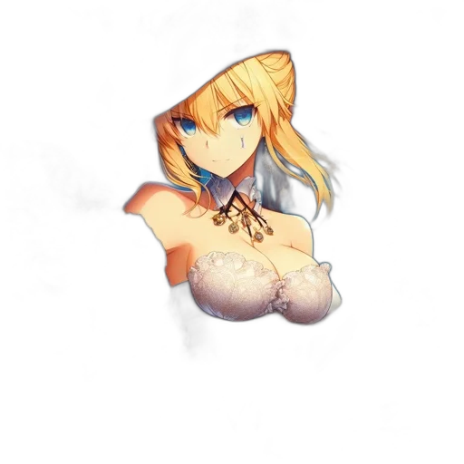 dress, staff, weapon, hat transparent PNG cut-out