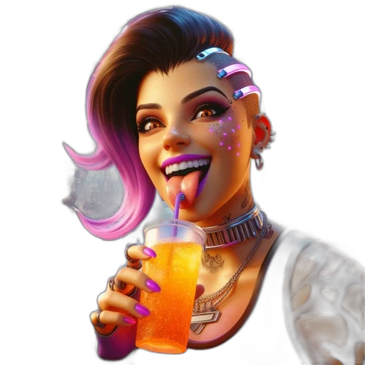 face, concept art, cyberpunk, vaporwave transparent PNG cut-out