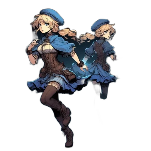 dress, hat, staff, crown transparent PNG cut-out