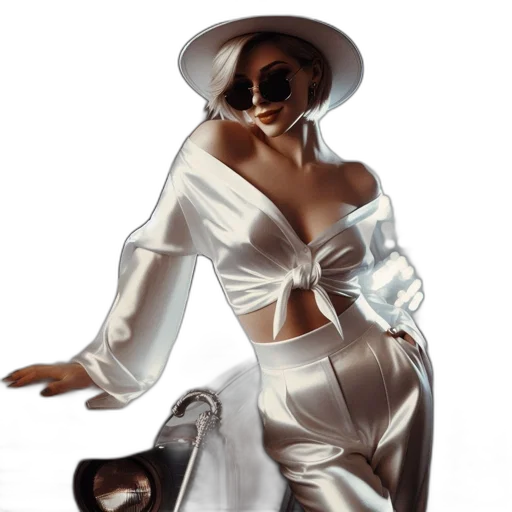 dress, hat, jewelry, photorealistic transparent PNG cut-out