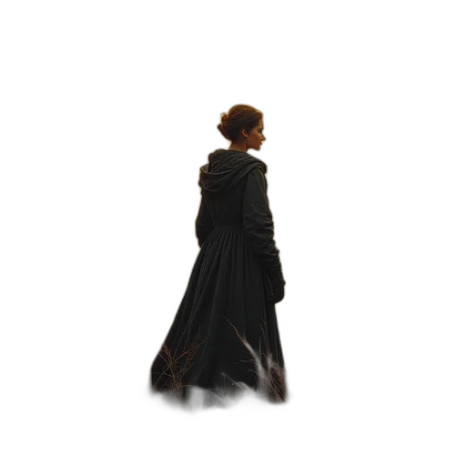 dress, jacket, staff, umbrella transparent PNG cut-out