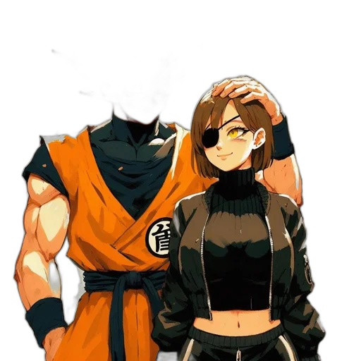 jacket, mask, weapon, staff transparent PNG cut-out