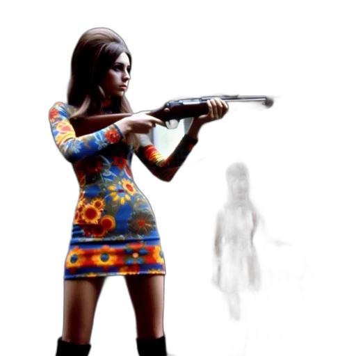 dress, weapon, concept art, 3d render transparent PNG cut-out