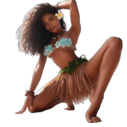 woman, wears, grass, skirt transparent PNG cut-out