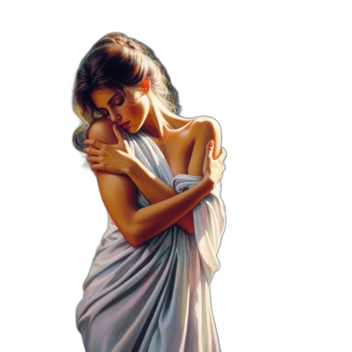 dress, jewelry, oil painting, photorealistic transparent PNG cut-out