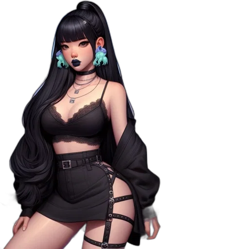 dress, concept art, fantasy art, cyberpunk transparent PNG cut-out