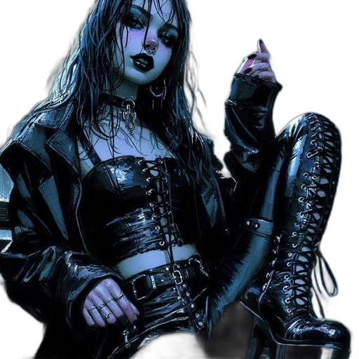 jacket, jewelry, weapon, cyberpunk transparent PNG cut-out