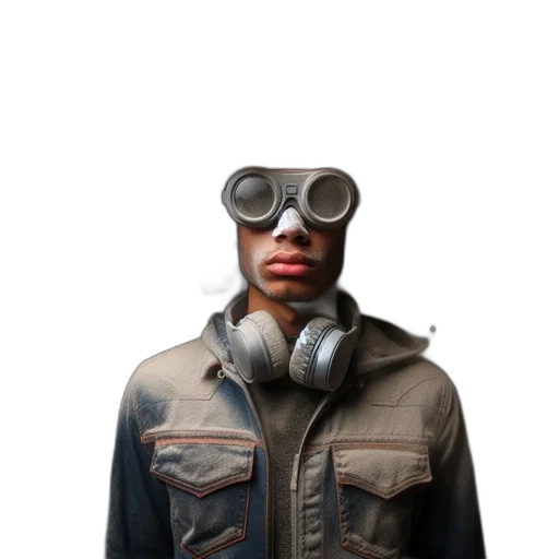 jacket, mask, face, robot transparent PNG cut-out