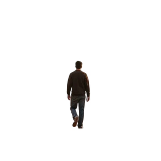 jacket, staff, robot, creature transparent PNG cut-out