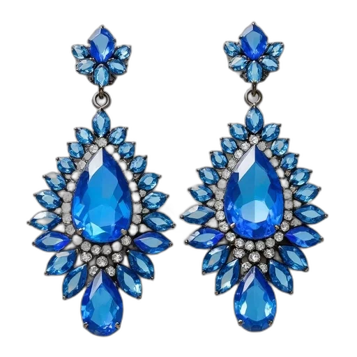 jewelry, blue, white, crystal transparent PNG cut-out