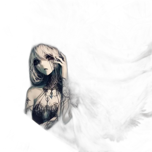 dress, mask, dragon, hair transparent PNG cut-out