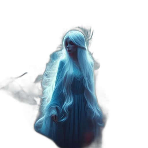 hair, dress, mask, creature transparent PNG cut-out