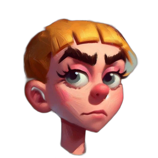 face, crown, staff, creature transparent PNG cut-out