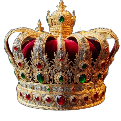 crown, jewelry, hat, photorealistic transparent PNG cut-out