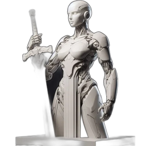robot, concept art, 3d render, fantasy art transparent PNG cut-out