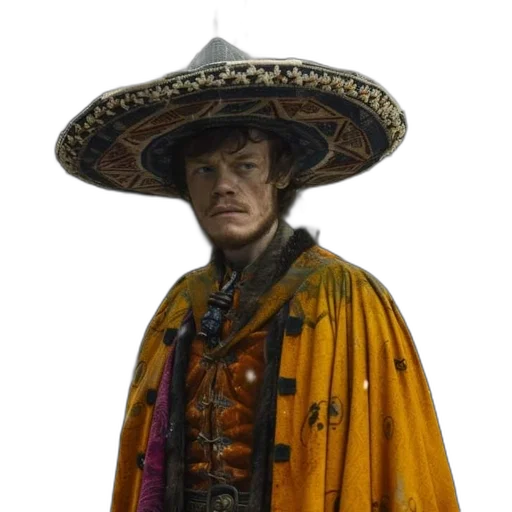 hat, staff, jacket, face transparent PNG cut-out